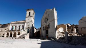 Norcia, la cattedrale di San Benedetto dopo il sisma